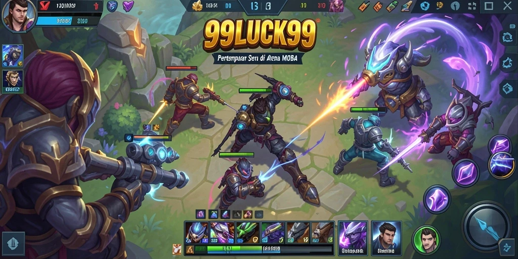 Tampilan gameplay seru dan dinamis dari 99LUCK99 di arena pertempuran.