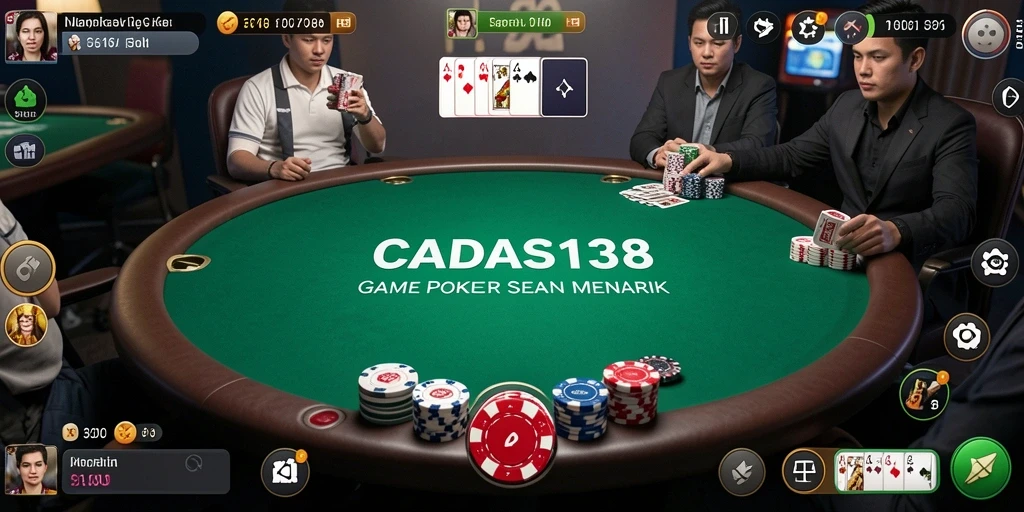 Tampilan gameplay seru dari CADAS138 yang menggugah selera bermain poker.