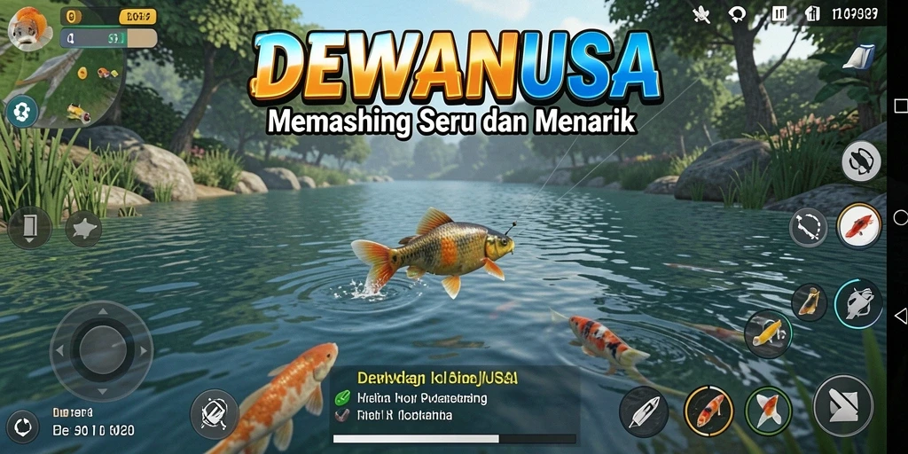 Gameplay seru memancing ikan di DEWANUSA dengan grafis menakjubkan.