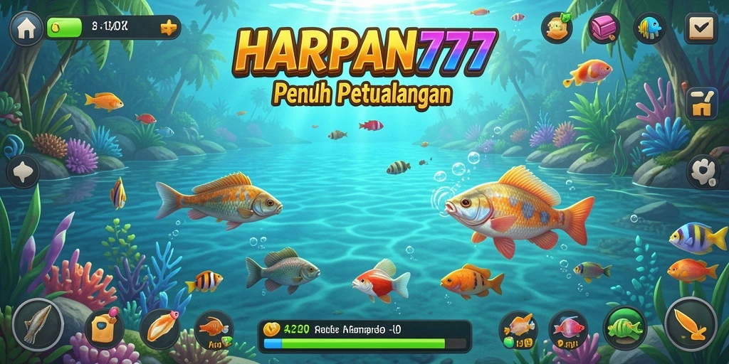 Tangkapan ikan beragam dan grafis menawan dalam HARAPAN777.