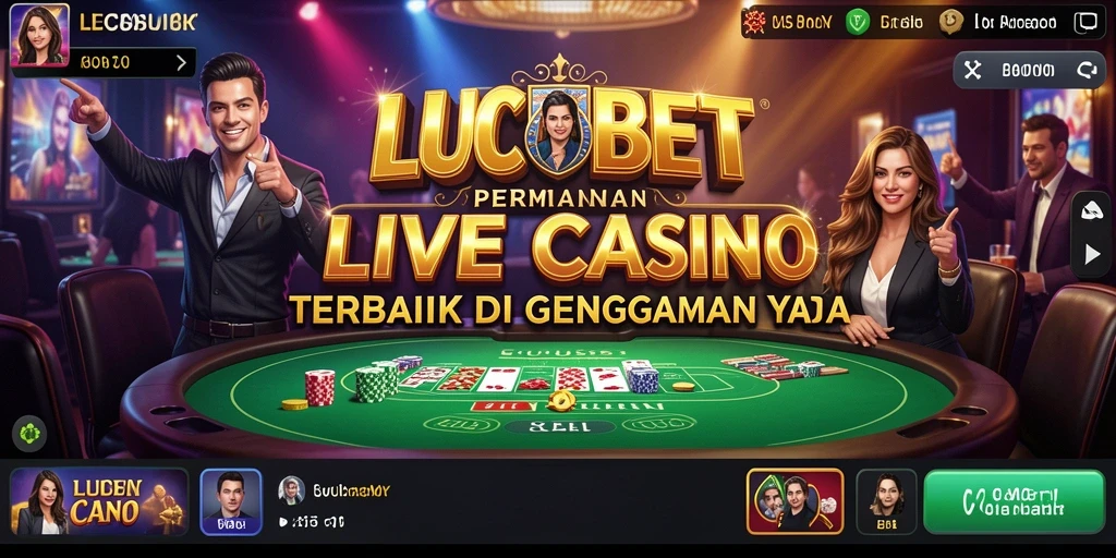 Tampilan gameplay LUCUBET dengan dealer langsung dan permainan kasino.
