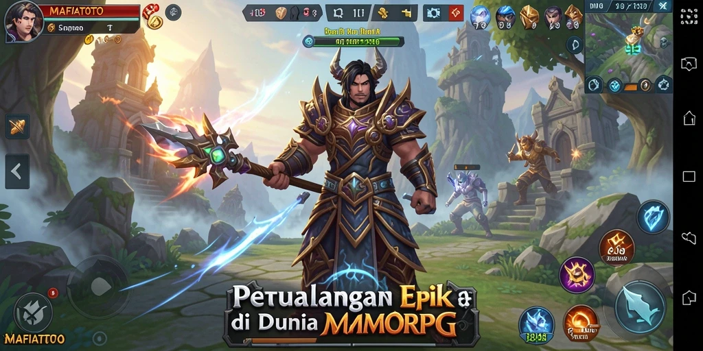 Screenshot gameplay menampilkan pertarungan epik dalam MAFIATOTO.