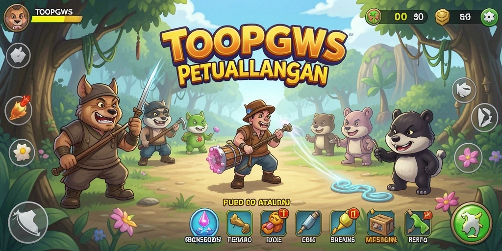 Gameplay TOOPGWS yang menarik dan penuh warna.