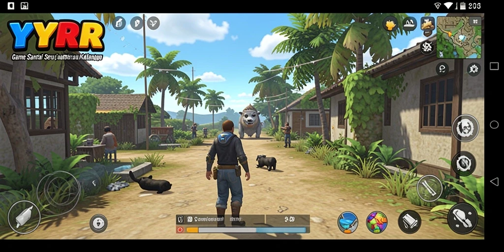 Screenshot utama YYRR menampilkan gameplay sederhana dan menarik.